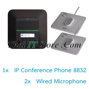 IP Conference Phone 8832 with Wired Microphone Bundle