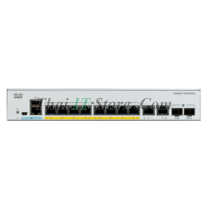 8x 10/100/1000 Ethernet PoE+ ports and 67W PoE budget, 2x 1G SFP and RJ-45 combo uplinks